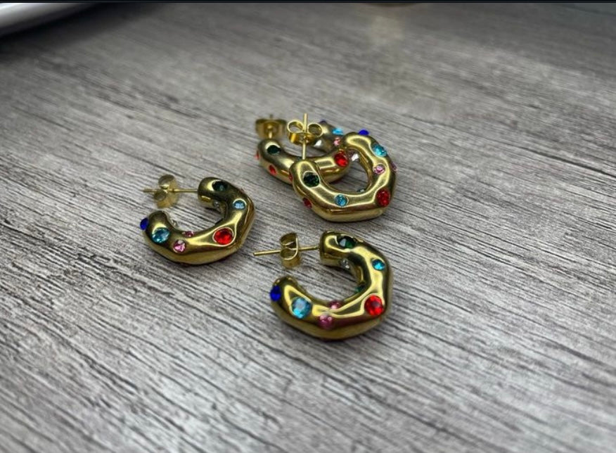 DIAMANTE HOOP DE COLORES