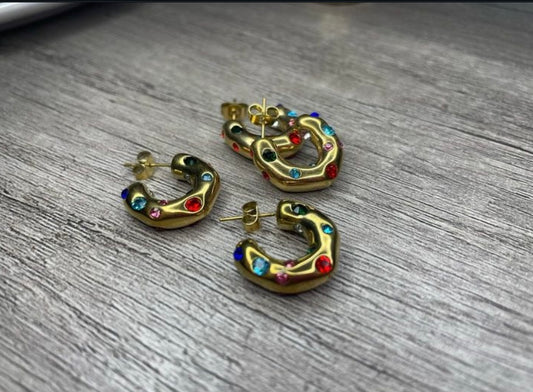 DIAMANTE HOOP DE COLORES